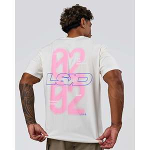 SoCal 26 FLX Baumwoll-Oversize-T-Shirt in Off-White und Pink Rose, Atmungsaktiv, Knitterfrei, Bestickt, Blanko-T-Shirt - Product Image 2