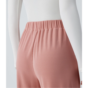 Pantalones de tubo con estampado Vintage de cintura alta para mujer con logotipo de botón de encaje, decoraciones plisadas, manga larga y lazo, ajuste holgado de verano - Product Image 5