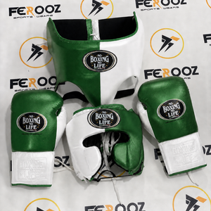 Set de Boxeo Personalizado Marrón y Blanco de Primera Calidad, Sin Boxeo No Hay Vida, para MMA, Kickboxing, Muay Thai y Sparring - Product Image 2