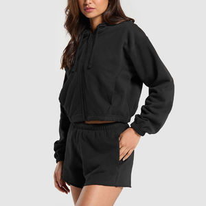 High Quality Women <b>Crop</b> <b>Top</b> <b>Hoodies</b> Fleece Made Casual Wear Cropped <b>Hoodies</b> Made With Fleece with Oem Service Latest Design - Product Image 2