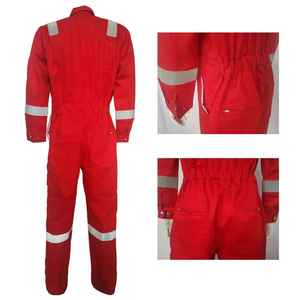 Ropa de trabajo de seguridad industrial de poliéster resistente al fuego certificado EN uniforme de alta visibilidad múltiples bolsillos mono con logotipo personalizado - Product Image 4