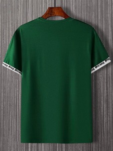 Vêtements décontractés de qualité supérieure pour hommes Derniers modèles T-shirts légers de couleur unie pour hommes à vendre - Product Image 3