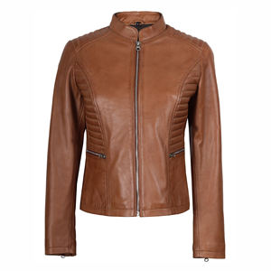 Chaqueta de Cuero Personalizada de Estilo Moderno para Mujer, Chaqueta de Cuero Transpirable Unisex de Calidad Pura para Mujer - Product Image 1