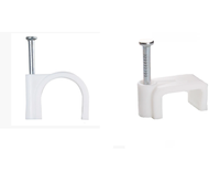 Clip de câble blanc Offre Spéciale plastique plat 9mm 10mm 12mm 14mm 18mm avec clou en acier réglable pour la fixation des fils pour la gestion des câbles