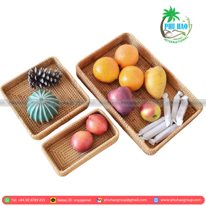 ถาดหวายเวียดนามแฮนด์เมดเป็นมิตรกับสิ่งแวดล้อมสำหรับภาชนะบรรจุอาหารกล่องเก็บขนมปังและห้องครัว - Product Image 3