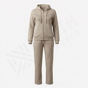 Chándal Deportivo para Mujer, Diseño 2 en 1 con Capucha y Cremallera, 100% Algodón, Color Sólido, Transpirable, para Gimnasio, Correr, Invierno - Product Image 1