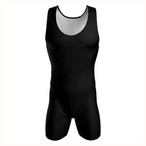 Vêtements d'arts martiaux urbains personnalisables pour hommes, confortable 100% Spandex Wrestling Singlet One-Piece Stretch Tops - Product Image 2
