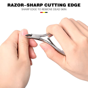 Venta al por mayor de pinzas curvas de acero inoxidable para cutículas con apertura de mandíbula ancha para el cuidado de las uñas de los dedos de las manos y los pies-Herramientas profesionales para uñas - Product Image 4