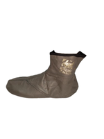 Chaussettes montantes grises en cuir premium avec fermeture éclair, antidérapantes et respirantes, décontractées pour hommes et femmes