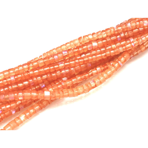 Natural Flashy Orange rainbow Moonstone Smooth Tyre shape Heishi <b>Beads</b>, 15" Orange Moonstone Smooth wheel shape <b>Bead</b> wholesale - Product Image 5