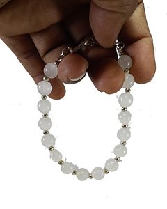 Crystal <b>bracelet</b> White Quartz 8mm Adjustment Round <b>Beads</b> Stone Crystal Gemstone Fashion Jewelry <b>Men</b> and Women Gift Energy - Product Image 4