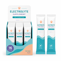 OEM Polvo Hidratante para Mascotas en Sobres, Suplemento Electrolítico Soluble en Agua para Perros, Sabor Pollo, Alivio de la Deshidratación, Paquete de 16, Marca Privada