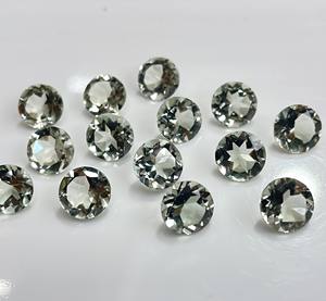 Amatista verde natural Corte redondo 5mm Facetado-Piedra preciosa amatista verde suelta - Product Image 1