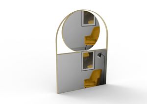 Espejo de pared de metal con acabado metálico oscuro que complementa varios estilos de decoración elegante industrial minimalista moderno - Product Image 6