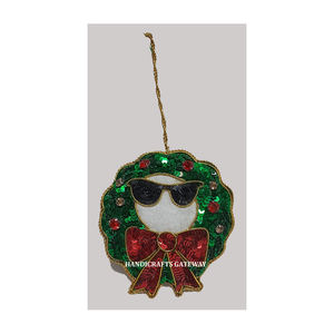 Fabric Material Zari Embroidery Christmas <b>Tree</b> Hanging Ornament Customize Shape Mix Color Used For <b>Ramadan</b> Festival Decoration - Product Image 1