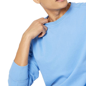 Pull personnalisé vierge poids lourd promotionnel en gros 95% coton 320G pull polaire ras du cou hommes sweat-shirt - Product Image 3
