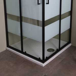 Box Doccia Nero 70x70 con Vetro Serigrafato da 6mm - Tenda Premium per il Tuo Bagno - Product Image 3
