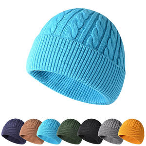 Custom Embroidery Logo Plain Knit Beanie Cap <b>Winter</b> Warm Acrylic <b>Hat</b> <b>for</b> Men and <b>Women</b> Wholesale - Product Image 1