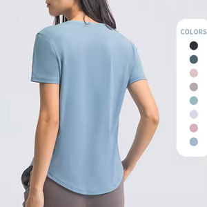 High Quality Summer Short Sleeve Jogging Jersey T-Shirt Custom Green Crew Neck Yoga <b>Tops</b> Activewear Hiking Tee Shirts For Women - Product Image 5