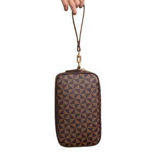 Portefeuille en PVC à carreaux tendance pour homme, sac à main unisexe, grand sac d'enveloppe de voyage avec fermeture éclair, sacs à main pour homme - Product Image 3