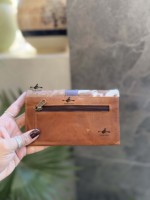 Magnifique Pochette Portefeuille en Cuir de Vachette Marron à Poils – Vente Flash – Idéal Cadeau pour Femme