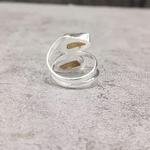 Bague pour femme en argent sterling 925, pierre précieuse citrine naturelle, pierre de naissance de novembre, bijoux faits à la main, cadeau de Noël, cadeau d'anniversaire - Product Image 6