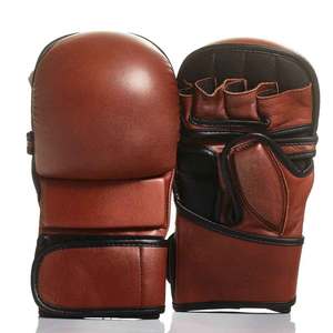 Guantes de Entrenamiento de Boxeo MMA de PU de Alta Calidad en Oferta, Absorbentes de Humedad, Medios Dedos, Logotipo Personalizable, Cierre de Gancho y Bucle, Equipo de MMA - Product Image 1