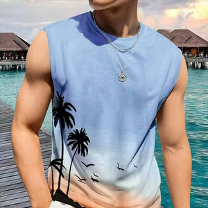 Summer Daily Casual <b>Men's</b> Fish Print Tank Top Seaside <b>Party</b> Style Fashion Sleeveless T-<b>Shirt</b> - Product Image 3