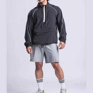 เสื้อแจ็คเก็ตกันลมแบบสปอร์ตแคชชวล กันน้ำ ซิป ¼  ทรงโอเวอร์ไซส์ คอกลม สำหรับผู้ชาย แบบเรียบง่าย - Product Image 3