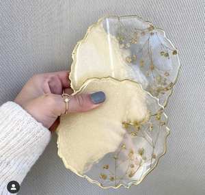 Superbes sous-verres en résine de luxe faits à la main, coussinets carrés de couleur personnalisables pour ensemble de tapis de cuisine de table au meilleur prix - Product Image 4