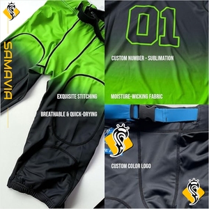 Uniforme de football américain personnalisé de SAMAVIA Ensemble de pantalons en jersey unisexe Protection UV courte par sublimation Vêtements de sport OEM - Product Image 3