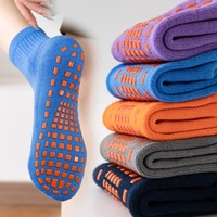 Chaussettes de trampoline antidérapantes de haute qualité en gros, logo personnalisé, chaussettes de trampoline pas chères