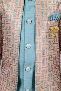 Designer Boys Sherwani Traditional Wedding & Party Wear for Children with Premium <b>Silk</b> <b>Fabric</b> - Product Image 2