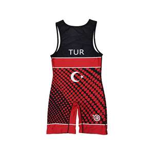 Combinaisons de lutte unisexes sans manches personnalisées en spandex/polyester extensible anti-rétrécissement avec logo imprimé par sublimation sur le devant - Product Image 2