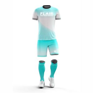 Conjuntos de camisetas de fútbol personalizadas de alta calidad para hombre, kits de fútbol de estilo retro con logotipo de nombre, impresión por sublimación OEM, corte automático - Product Image 5