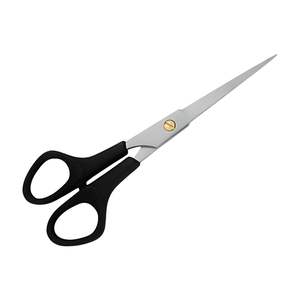 Ciseaux de coiffeur en acier inoxydable à vis dorées avec manche en plastique noir pour la coupe de cheveux professionnelle et les stylistes de salon - Product Image 3