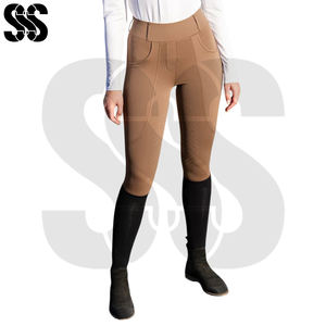 Pantalons d'équitation durables pour femmes, résistants à l'abrasion, en polyester/spandex, lavables en machine, pantalons d'équitation longs et durables - Product Image 6
