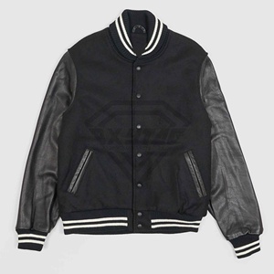 Nuevo logotipo personalizado parches bordados a prueba de viento Letterman béisbol cuero manga lana cuerpo bombardero poliéster Varsity chaqueta - Product Image 6