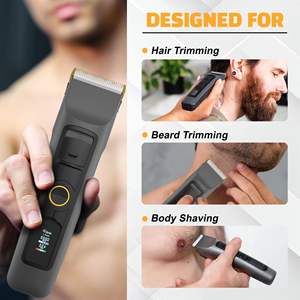 Tondeuse à cheveux sans fil professionnelle pour hommes, longue autonomie de la batterie, avec lame en céramique pour barbe et corps - Product Image 2