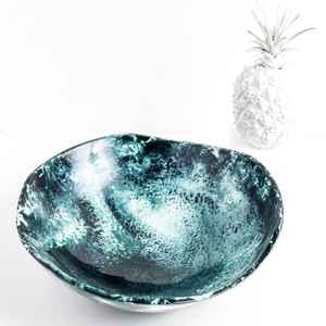 Plat de service en acrylique/céramique de haute qualité, motif marbré coloré personnalisé, design japonais écologique, bols à salade sans plomb - Product Image 5