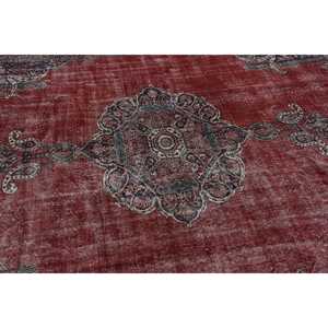Vintage Oversize Rug, 8.8x12.2 ft Turkish Rug, <b>Red</b> <b>Wool</b> Rug - Product Image 5