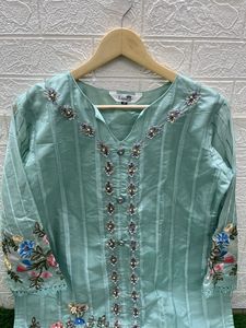 Diseñador moderno recién llegado trabajo a mano Kurti pantalón con Dupatta fabricación ropa India Georgette bordado trabajo Salwar traje - Product Image 2