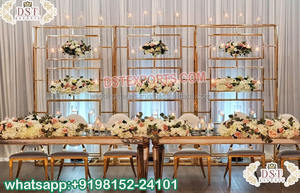 ฉากหลังงานแต่งงานโลหะสีทองหรูหรา ประตูตกแต่งเวทีงานครบรอบ โครงประตูโลหะ ฉากแต่งงานอันงดงาม แผงโลหะตกแต่งเวที แคนาดา - Product Image 3