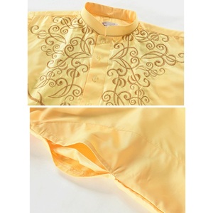 Al for Daffah de alta calidad para hombre, elegante, cómodo, Thobes, pecho personalizado, bordado, cuello levantado, hilo teñido, tradicional musulmán - Product Image 6