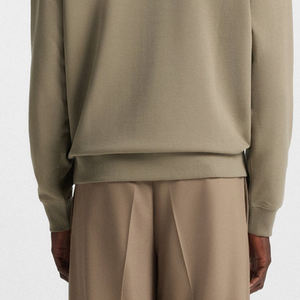 เสื้อสเวตเชิ้ตผู้ชายสไตล์ลำลองทรงโอเวอร์ไซส์ สีพื้น ออกแบบโลโก้ได้ คอกลม แขนยาวทรงหลวม - Product Image 6