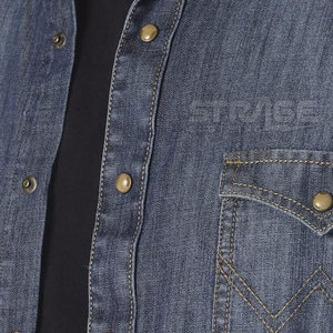 Chemise en jean de qualité supérieure 100% coton respirant écologique avec une finition élégante, une forme intemporelle et une touche moderne - Product Image 5