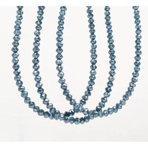 Collier en diamant bleu de très haute qualité, élégant, avec perles facettées rondes de 2,5 à 3,3 mm, bijoux en diamant bleu - Product Image 3