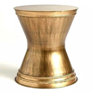 Meubles de Table classique pour la maison, hôtel, couleur cuivre, Design moderne, meubles d'intérieur en fer, Table de thé et de café en métal, forme ronde - Product Image 6