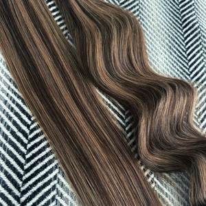 ผมต่อแบบคลิปอิน 10A Brazilian Remy Kinky Straight ขนาด 17 นิ้ว สีน้ำตาลเข้มผสมสีบลอนด์สกปรก - Product Image 3