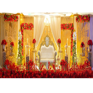 ของตกแต่งเวทีการจัดงานแต่งงานสีทองของอินเดียตอนใต้ - Product Image 1